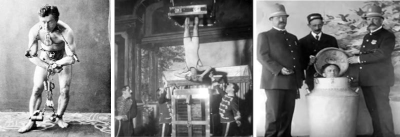 Évasion spectaculaire de Harry Houdini suspendu en camisole de force